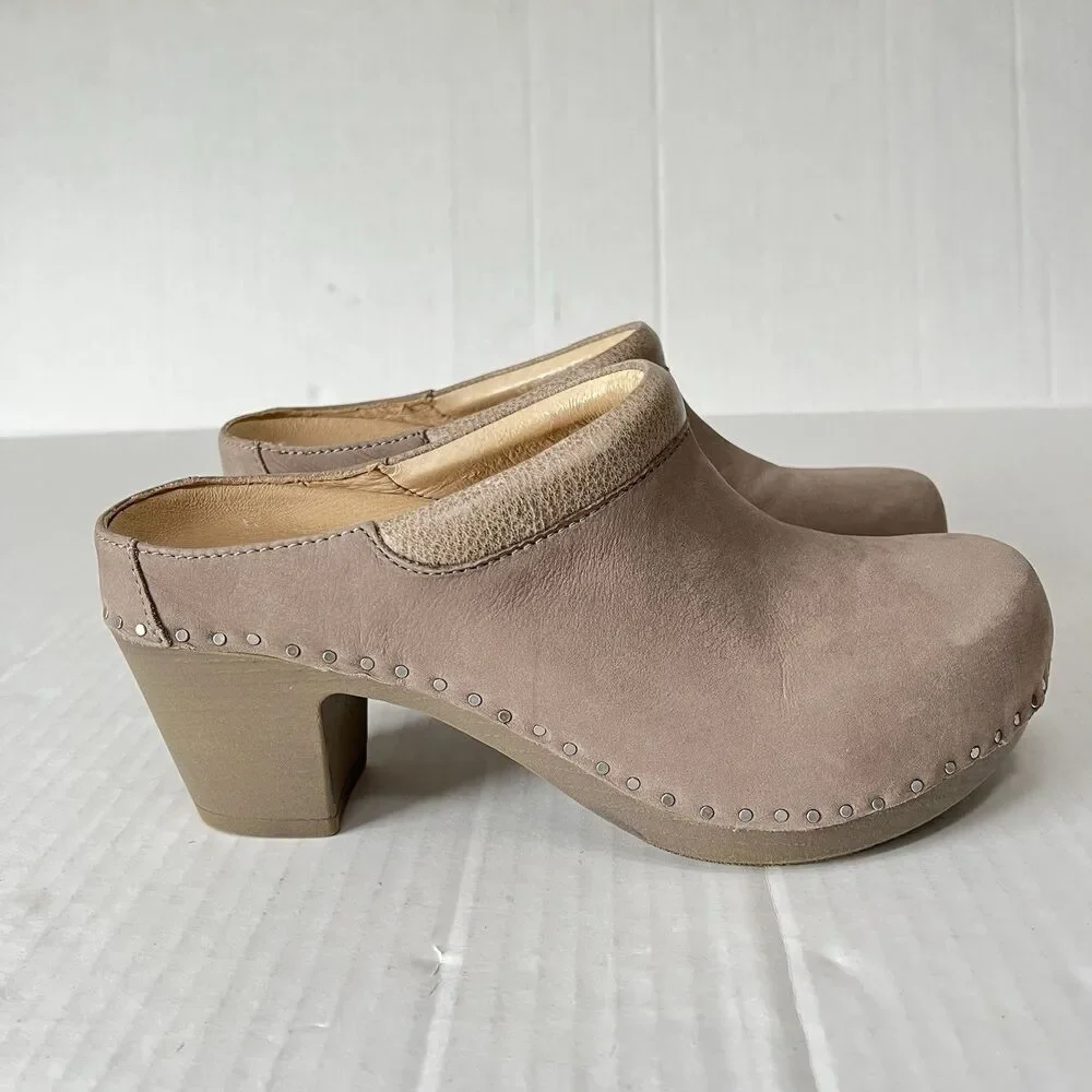 Dansko Sammy Clogs Womens Slip On Comfort Open Heel Casual Shoes Nubuck Leather - Picture 4 of 13